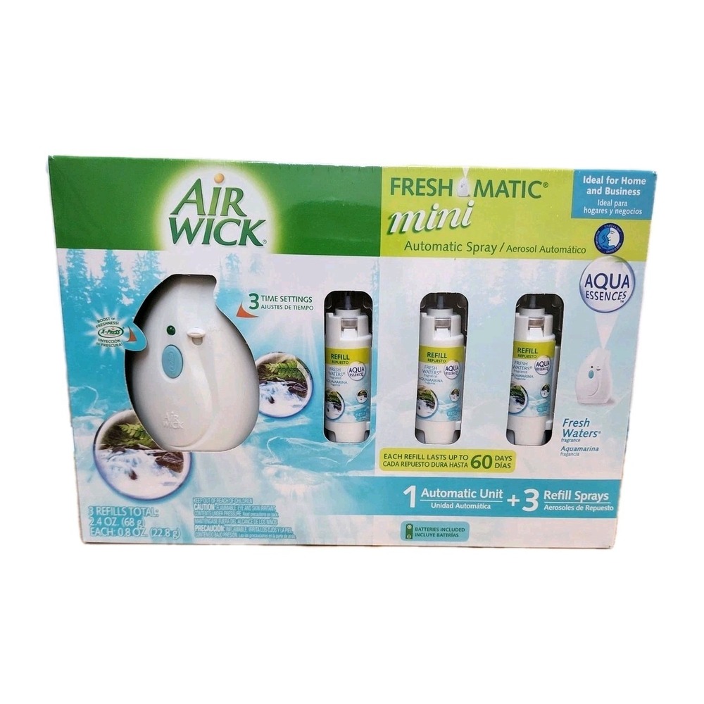 Air Wick Freshmatic Mini Dispenser with 3 Refill Sprays Fresh Waters Scent
